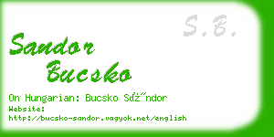 sandor bucsko business card